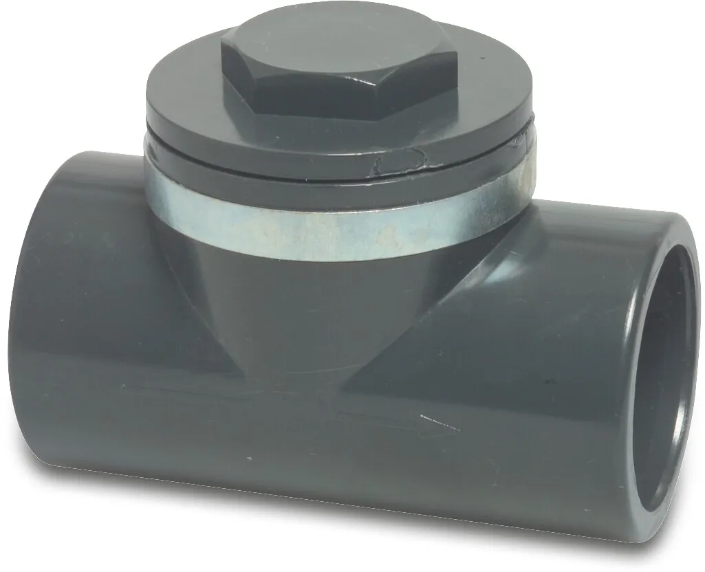 Clapet anti-retour PVC-U 32 mm collage femelle 10bar gris