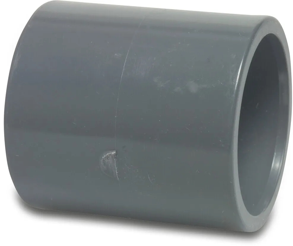 Profec Socket PVC-U 63 mm glue socket 16bar grey KIWA