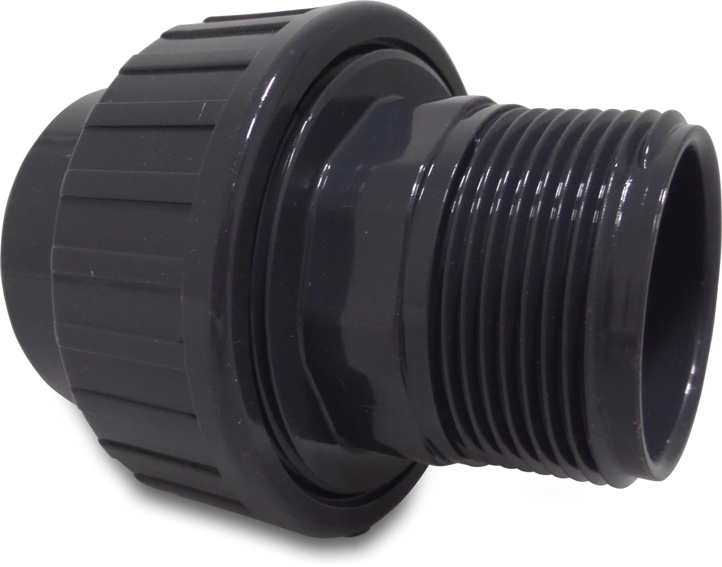 Profec Verschraubung PVC-U 20 mm x 1/2" Klebemuffe x Außengewinde 10bar DN15 Grau