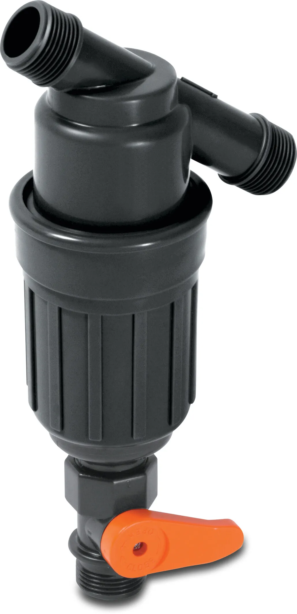 Amiad Handmatige filter POM 3/4" buitendraad 10bar 130micron RVS 316 zwart type Super