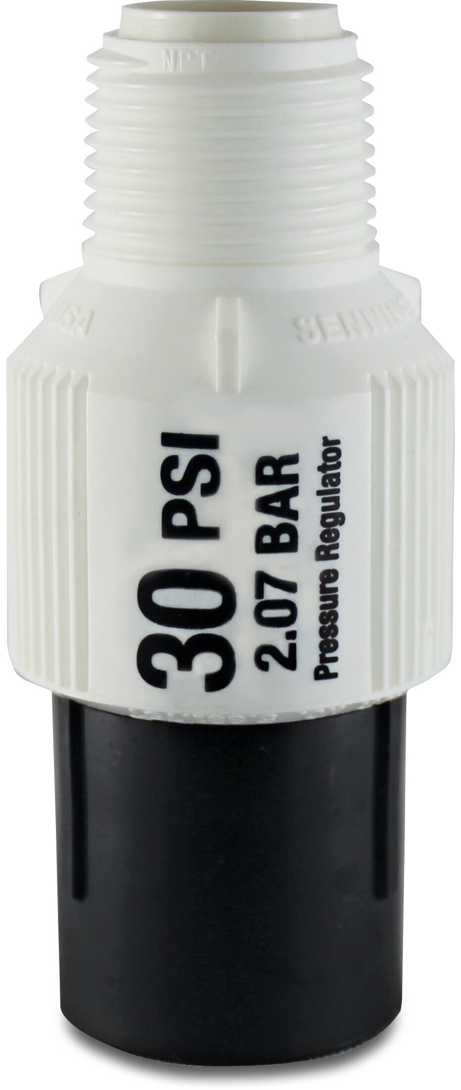 Senninger Pressure regulator plastic 3/4" female thread black/white type PR-LG-40