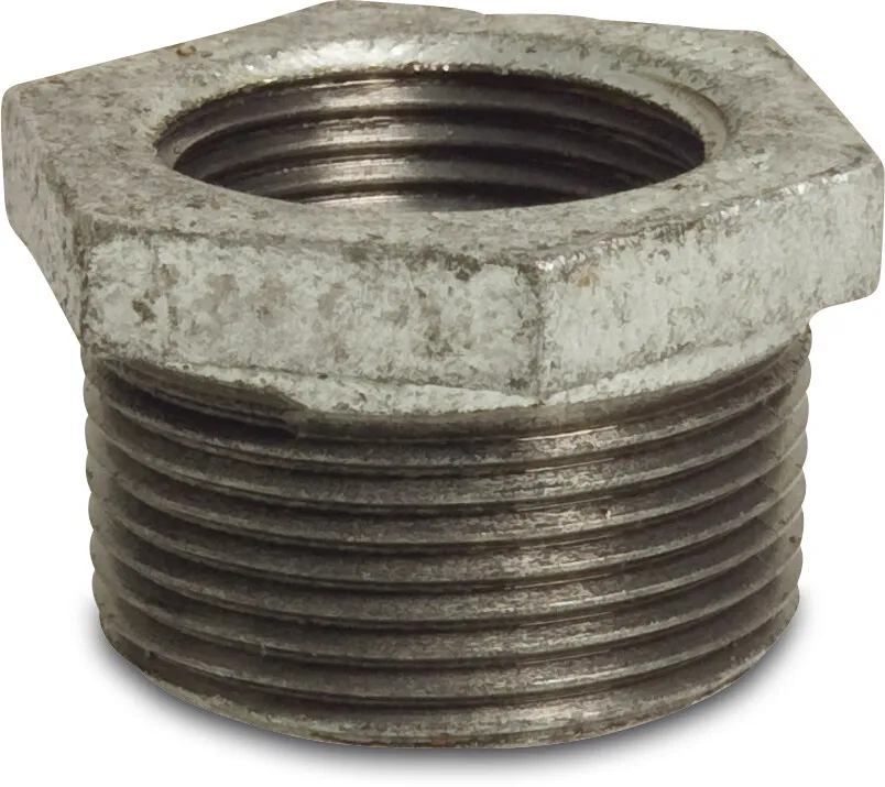 Nr. 241 Verloopring gietijzer gegalvaniseerd 1/2" x 3/8" buitendraad x binnendraad S1