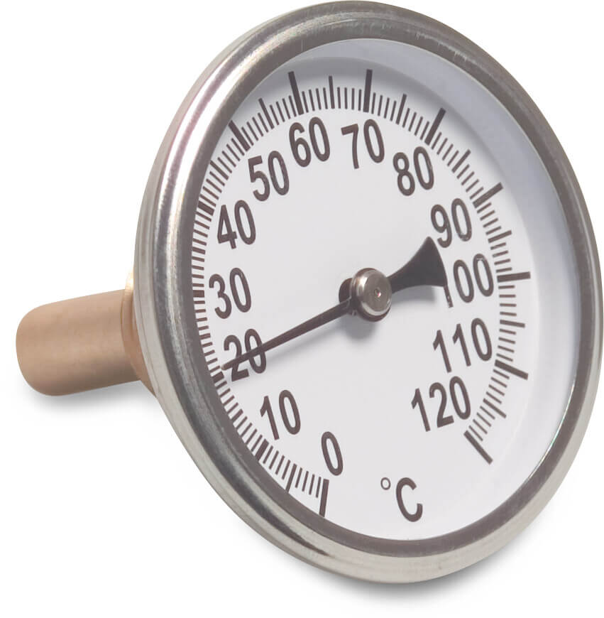 Bimetal Thermo/hygromètre 63 mm 1/2" filetage mâle