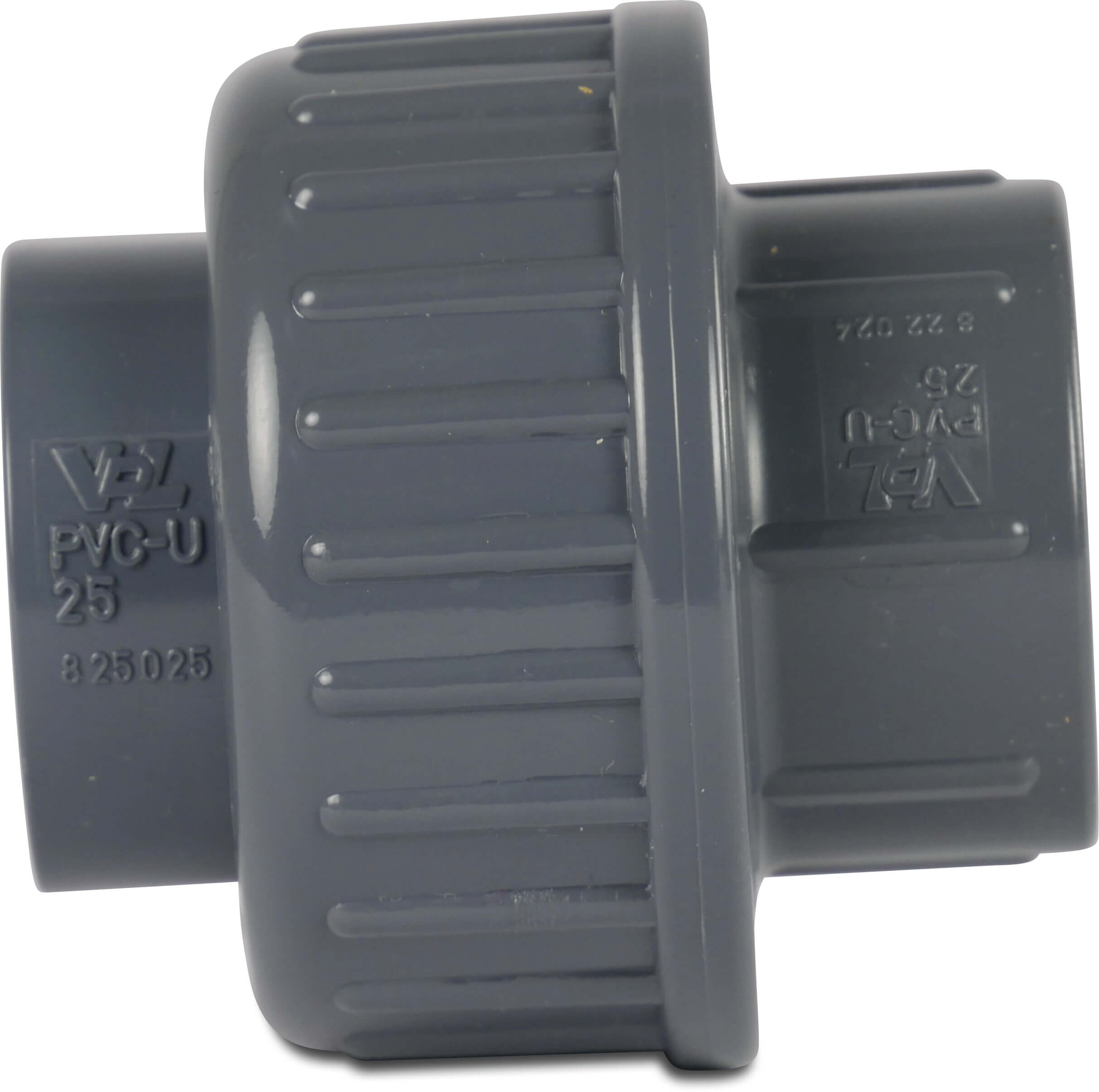 VDL Union coupler PVC-U 50 mm glue socket 16bar grey type B