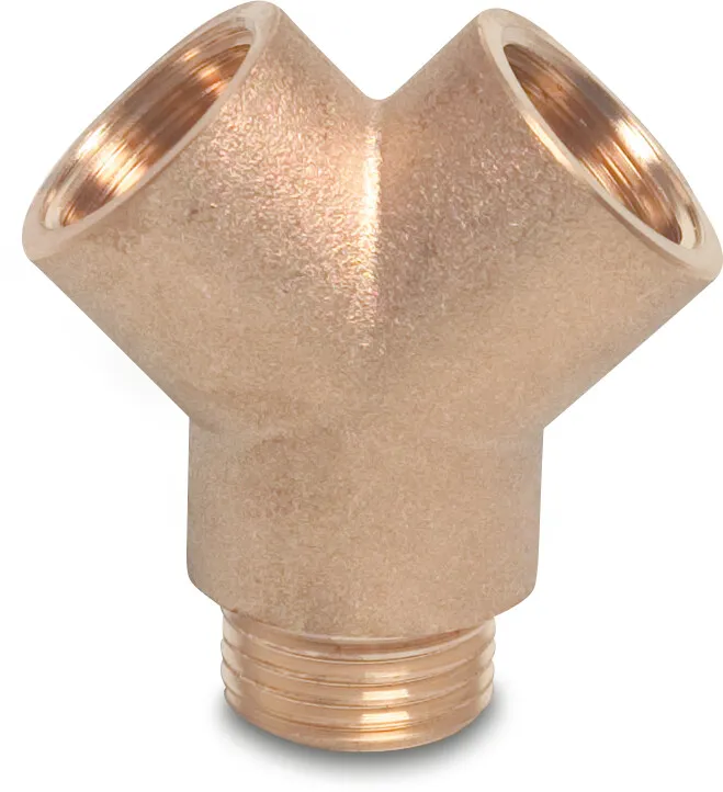 Profec Nr. 220 Y-Stück Messing 1/2" Innengewinde x Außengewinde x Innengewinde 30bar