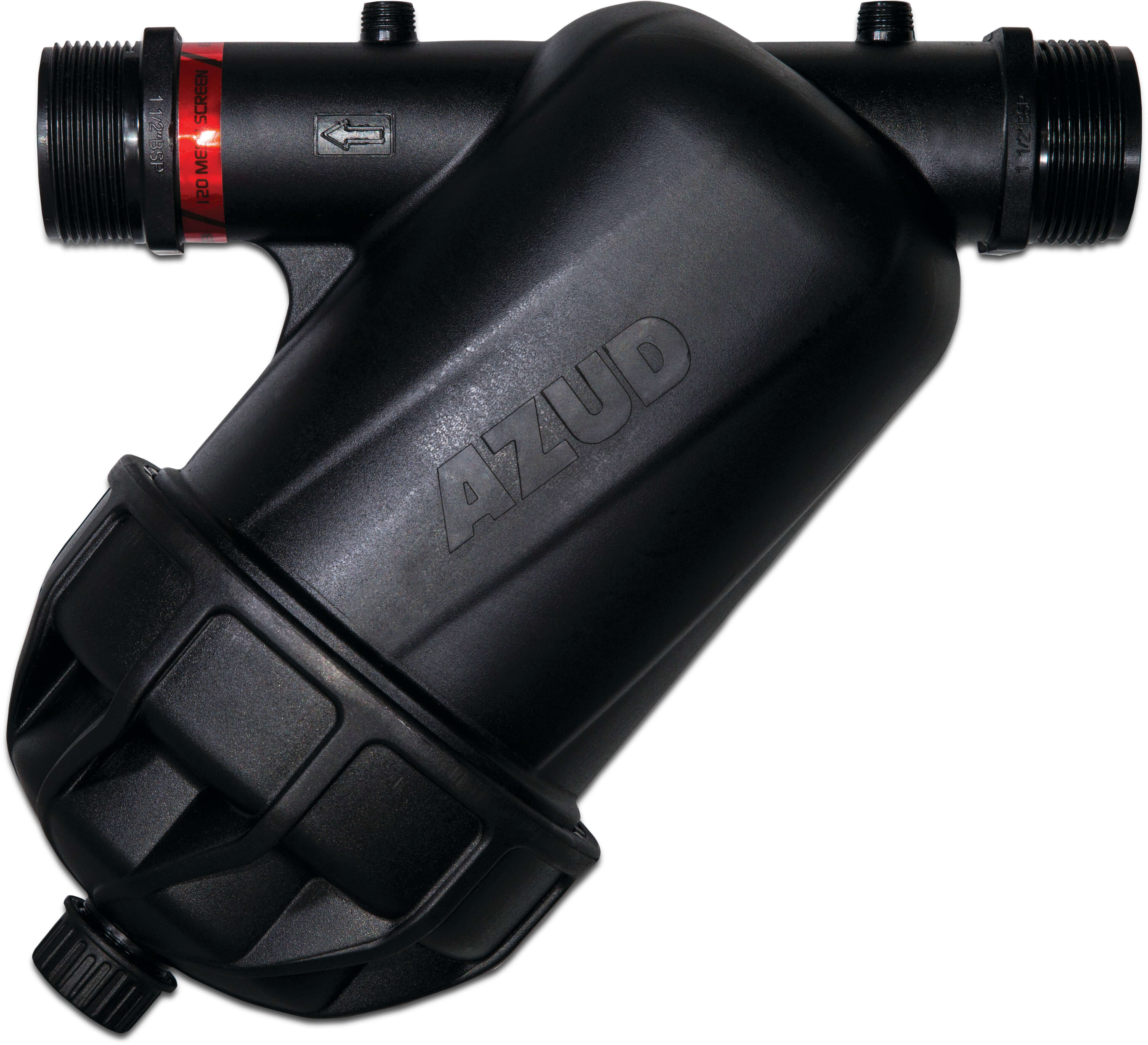 Azud Inline filter plastic 1" male thread 8bar 130micron stainless steel 316 black type Modular 100 Screen