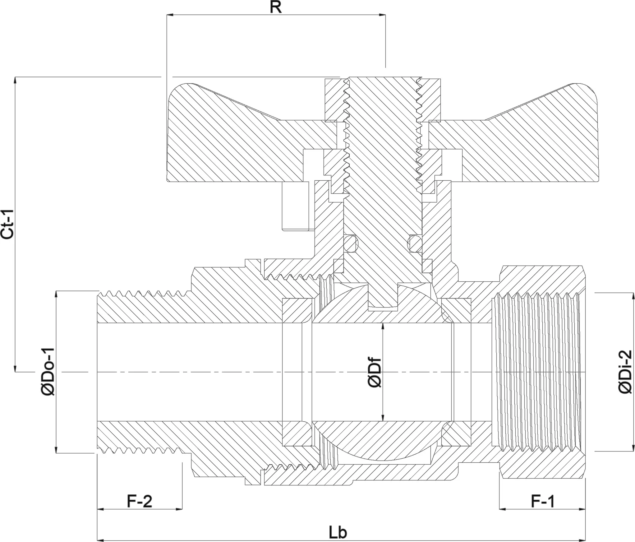 Itap Ball valve brass nickel plated 1/2" female thread x male thread 50bar type 093