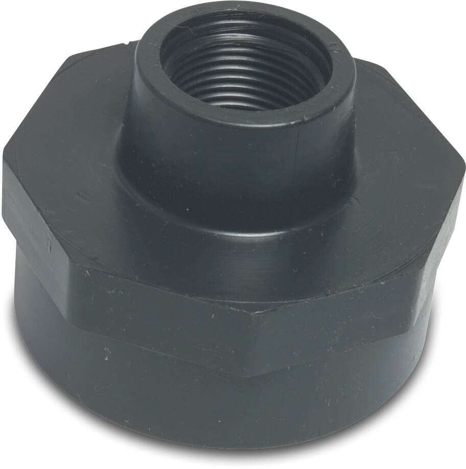 Reducer socket PP 3/4" x 1/2" female thread 10bar black