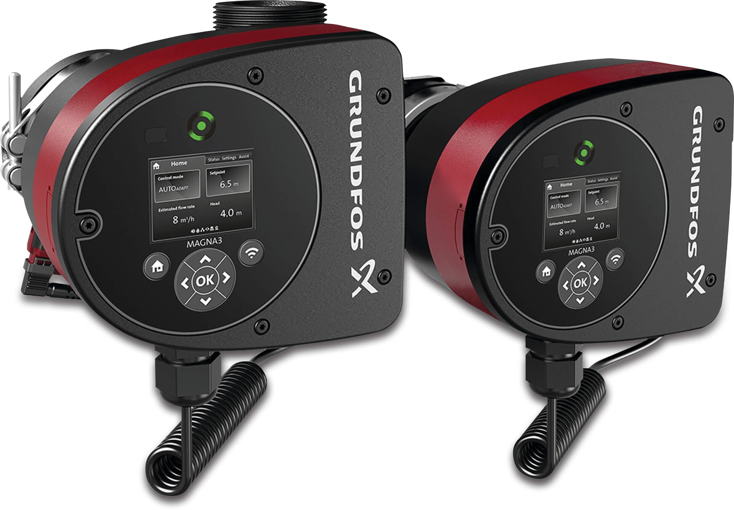 Grundfos Magna3 D 32-100 Tvilling cirkulationspumpe støbejern 2" indvendig gevind 1.47A 230VAC