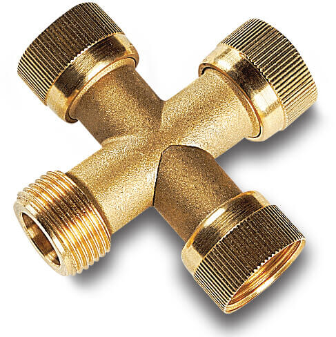 Swivel cross brass 1" female thread x female thread x female thread x male thread type with O-ring