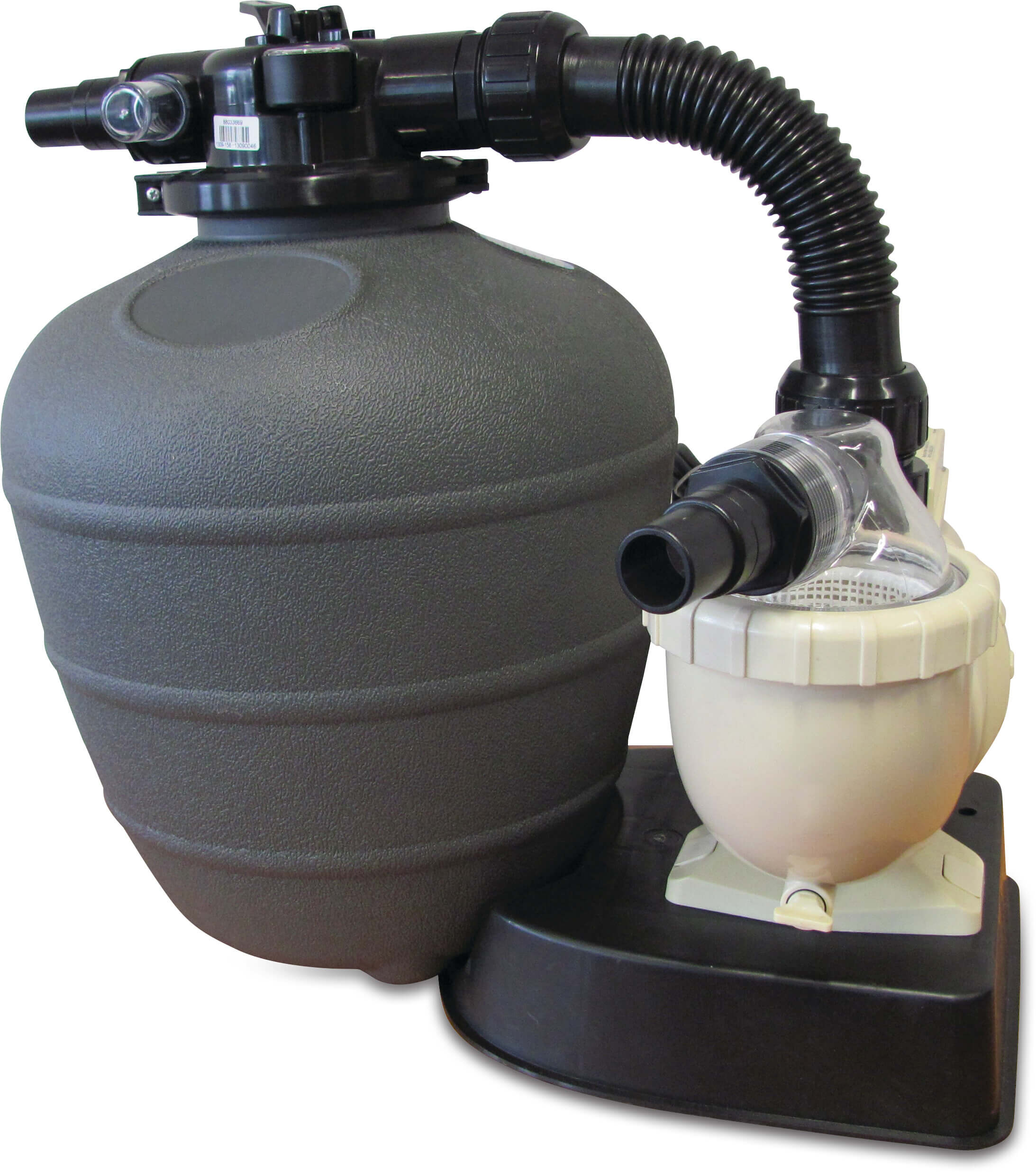 Flotide Filter set PE 32-38 mm x 50 mm / 1 1/2" hose tail 2bar 230VAC grey type FSU-8TP with timer