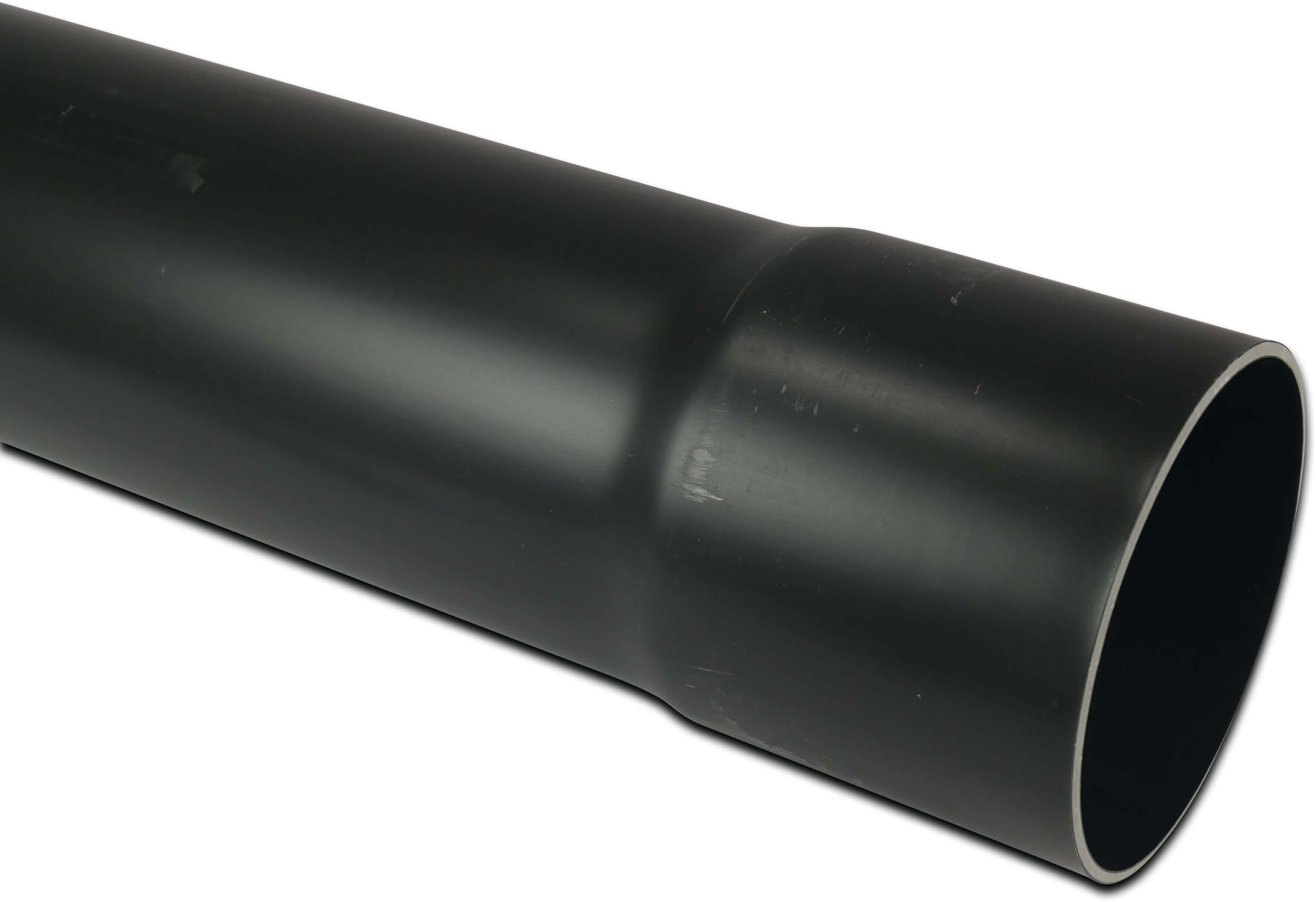 Landwirtschaftsrohr PVC verwertet 110 mm x 3,2 mm Klebemuffe x Glatt Schwarz 5m Typ 3-lagig