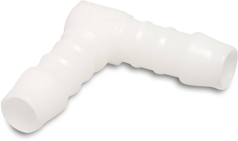 Vinkel 90° nylon 8 mm slangestuds 10bar hvid