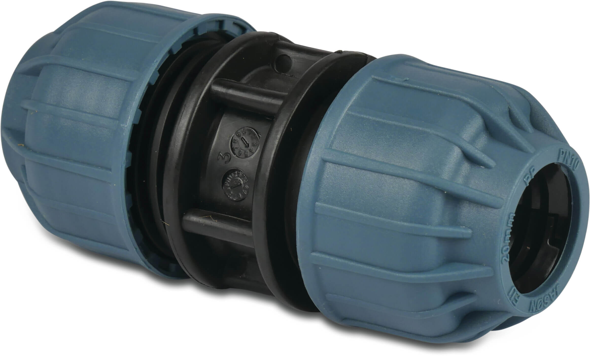 Jason Koppeling PP 40 mm knel 10bar zwart/blauw