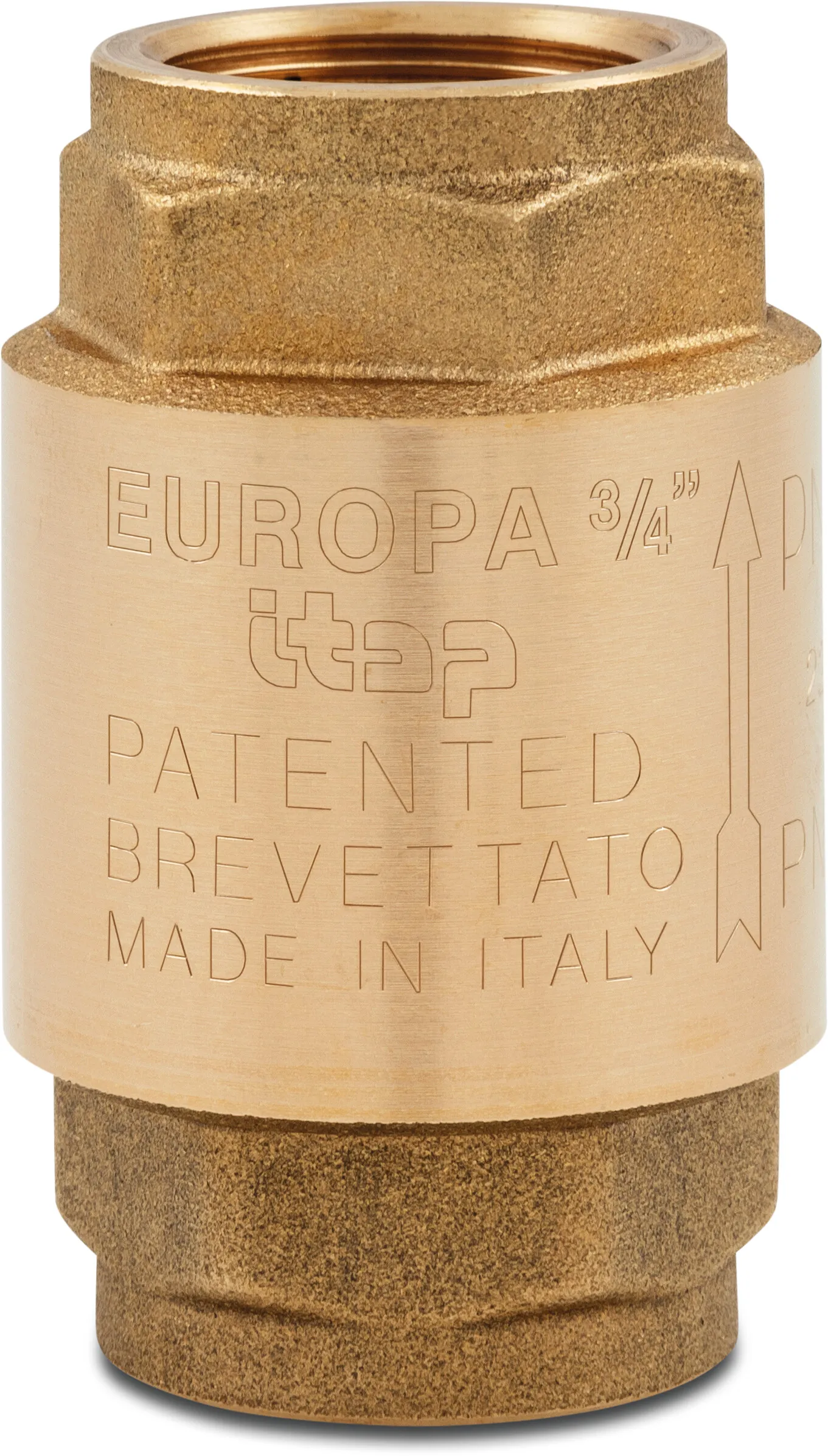 Itap Non return valve brass 1/2" female thread 25bar DN15 type Europa 100