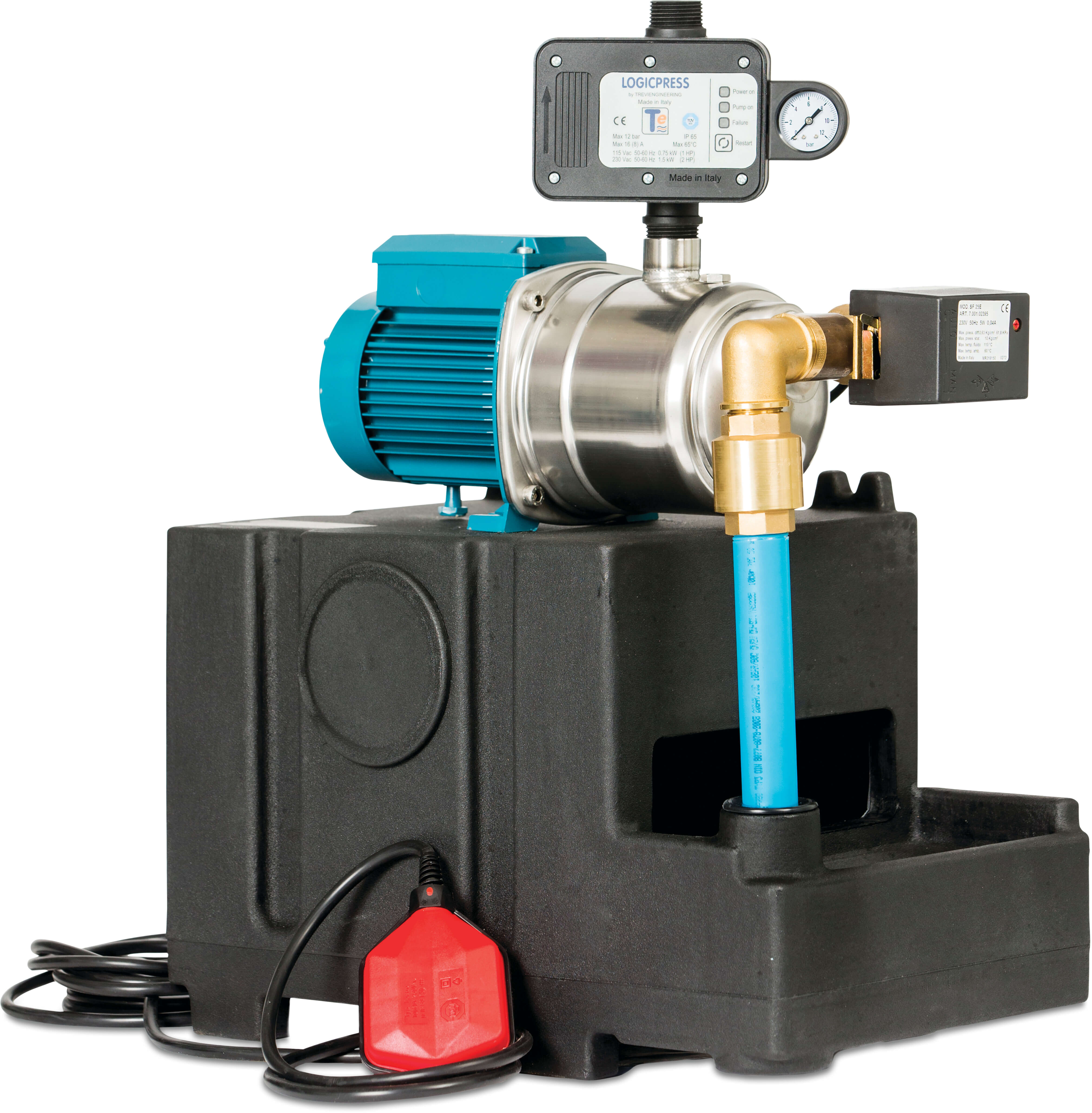 Zulaufbehälter für Regenwasseraufbereitung 3/4" x 1" Außengewinde 230VAC BELGAQUA Typ Mini Rain MXAM 204 Pro