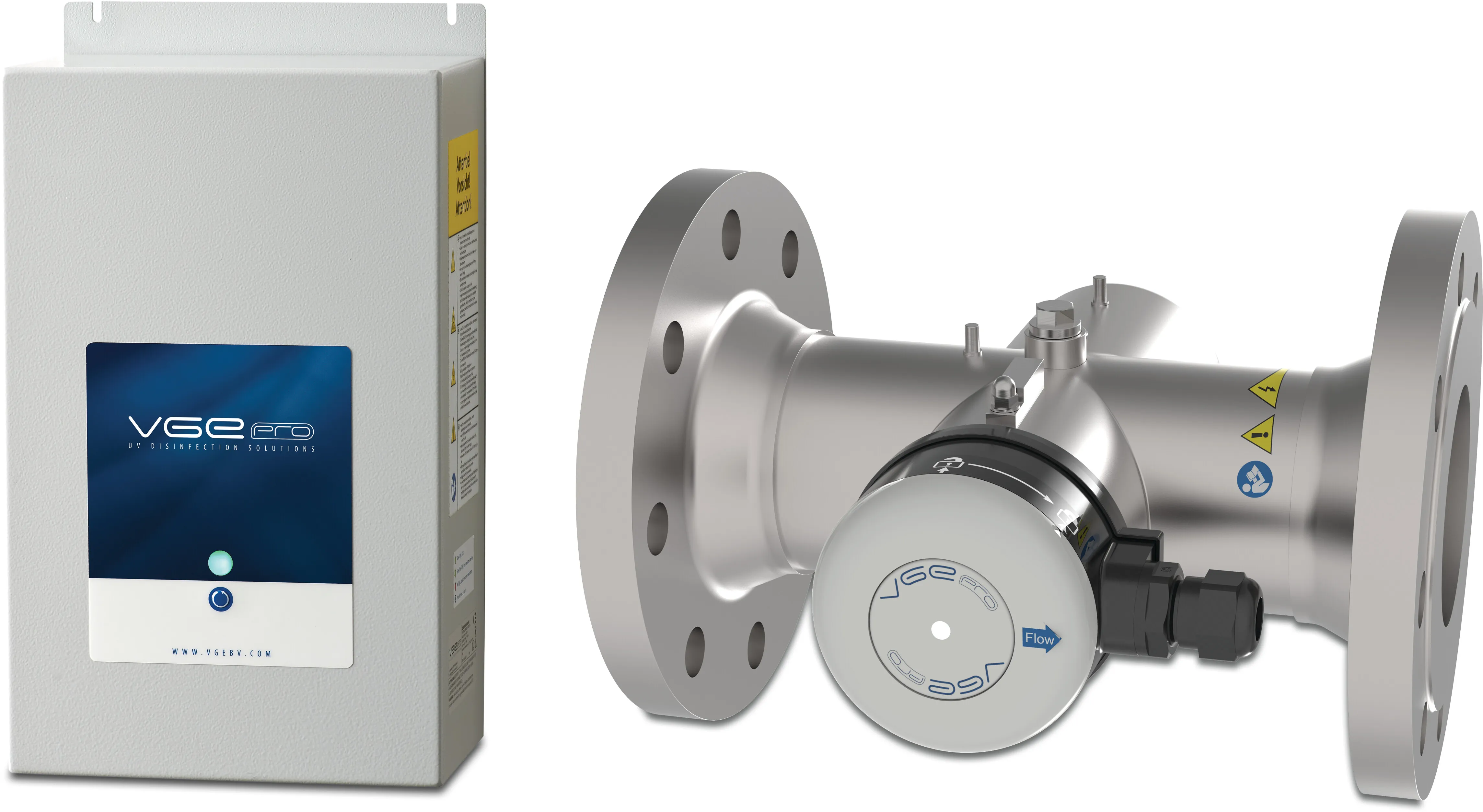 VGE Pro Système UV à lampe moyenne pression acier inoxydable 316L DN80 bride 10bar type 600-85 Compact