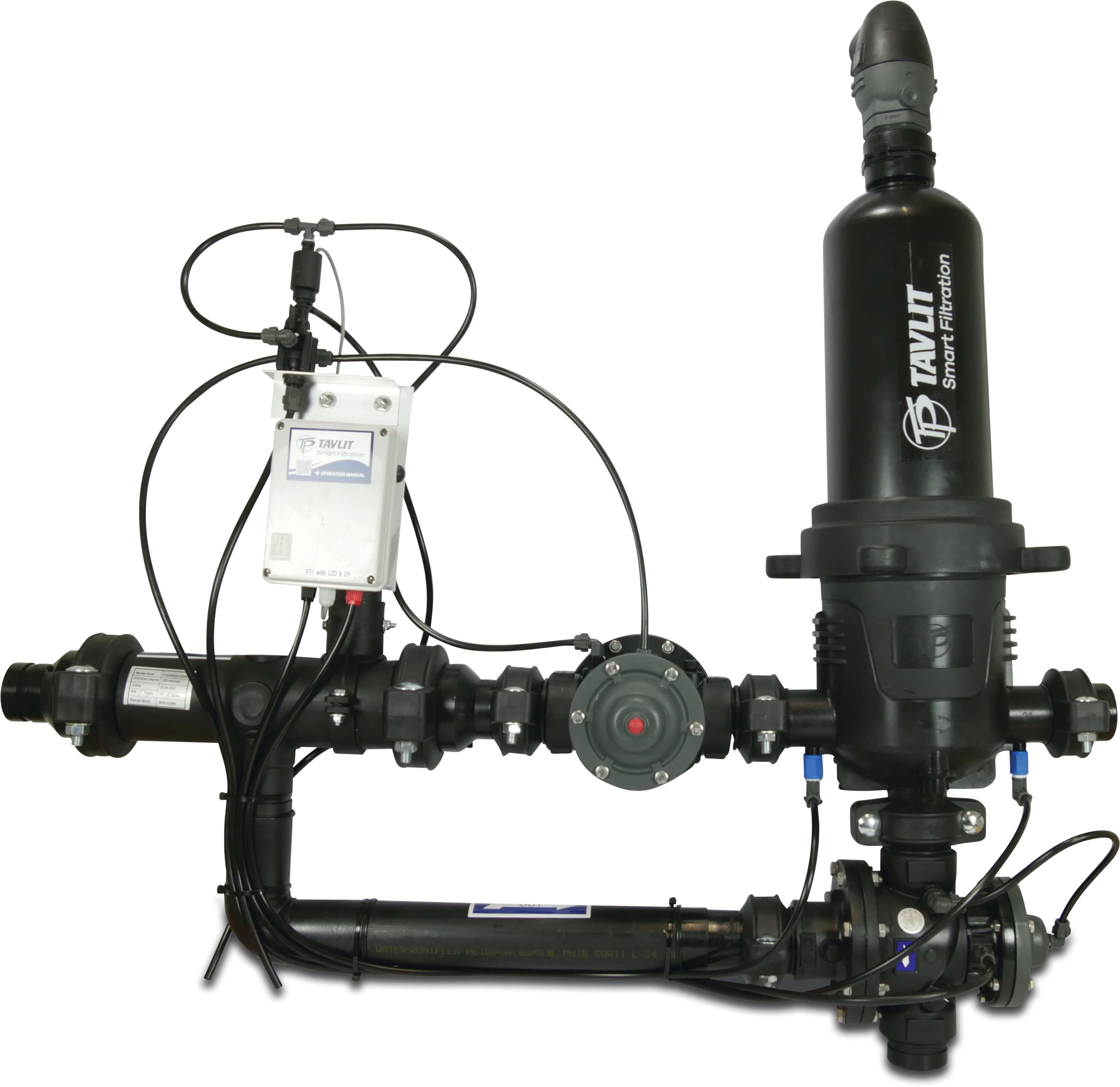 Tavlit Automatic filter station fibreglass reinforced nylon 2" 10bar 105micron disc 9-12VDC latch black type TVDSA Stand Alone