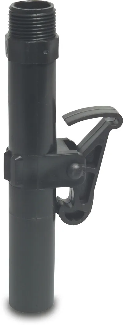 Vertikalventil nøgle PP 3/4" udvendig gevind 6bar sort