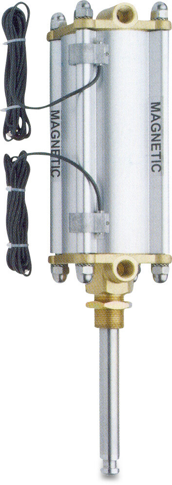 MZ Pneumatisk cylinder stål/messing 8" dobbelt virkende med magnetiske sensorer type 57M