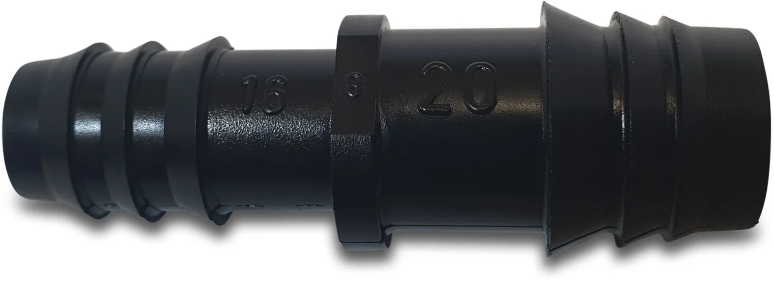 Tavlit Reducing coupler PP 20 mm x 16 mm barbed 8bar black