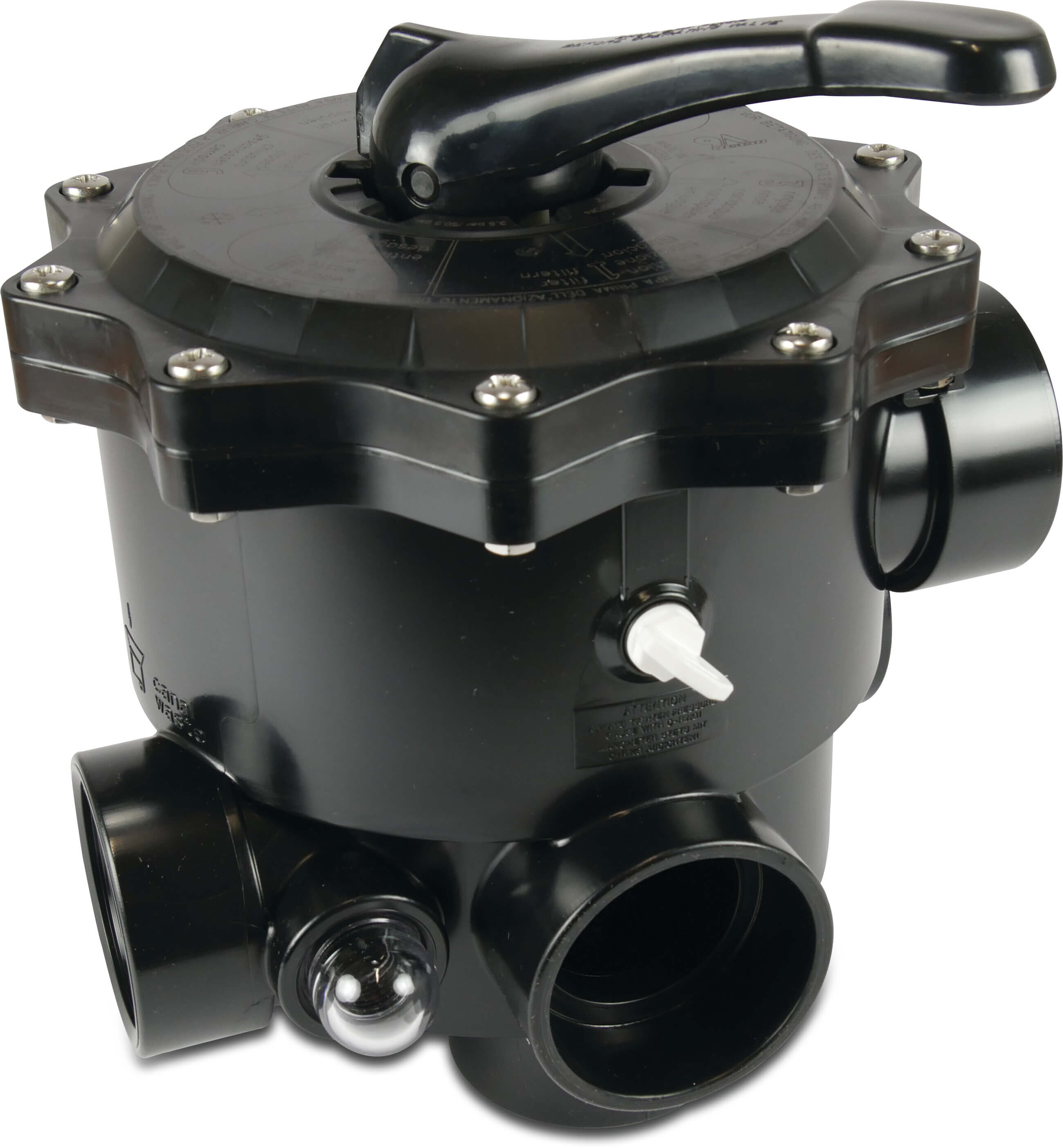 Mehrwegeventil ABS 1 1/2" Schwarz Typ oben