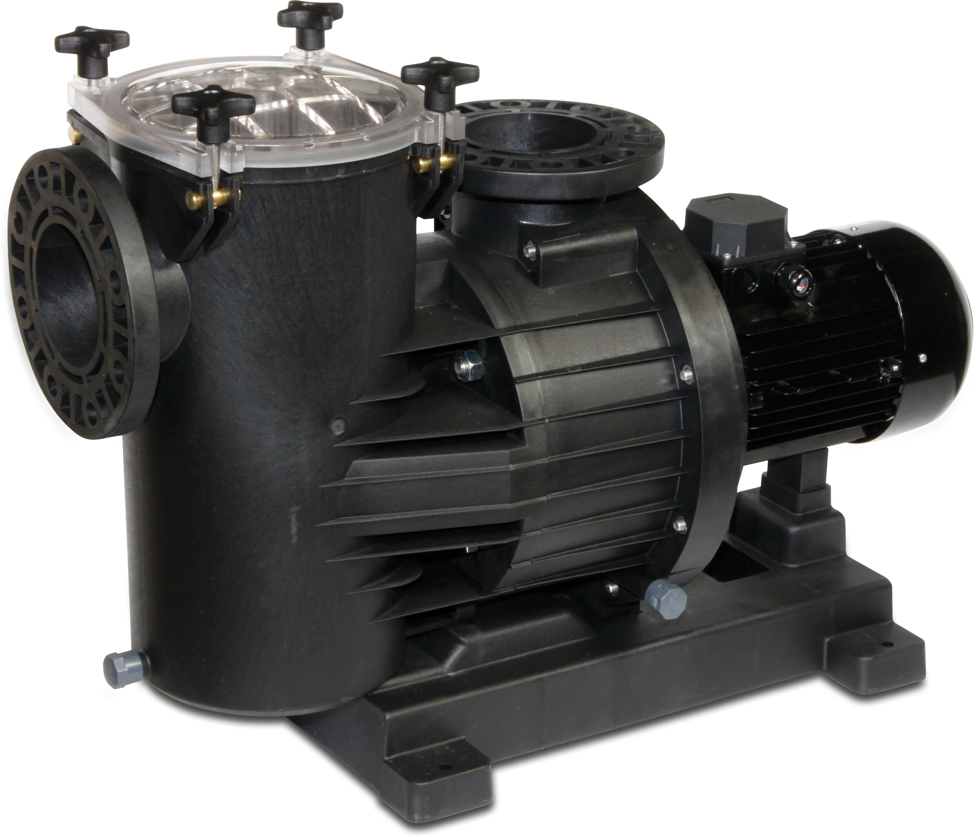 DAB Hochleistungs-Zentrifugal-Poolpumpe PP glasfaserverstärkt DN100 DIN Flansch 9.6A 400VAC Schwarz Typ Europro 1000T