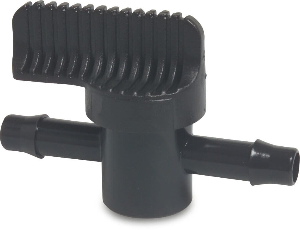 Absperrhahn PA (Nylon) 13 mm Schlauchtülle 10bar Schwarz Typ WF