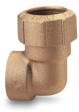 Itap Adaptor elbow 90° brass 32 mm x 1" compression x female thread 16bar DVGW type 045