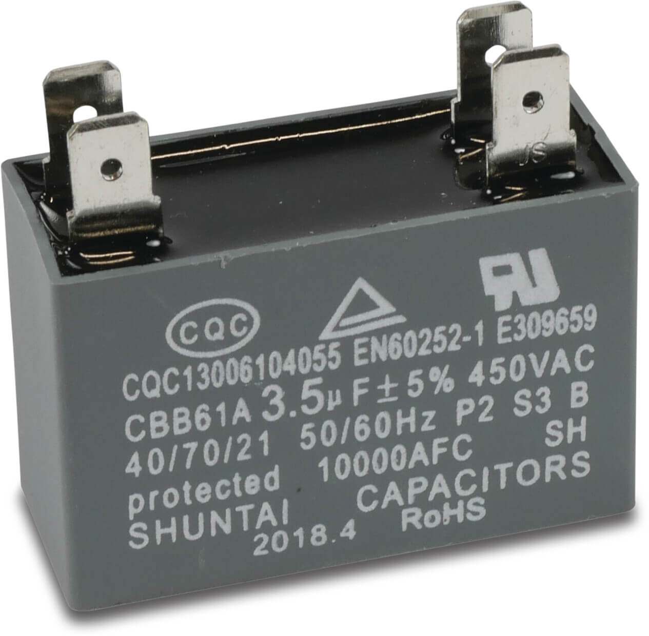 Capacitor 3,5µF type square plugged