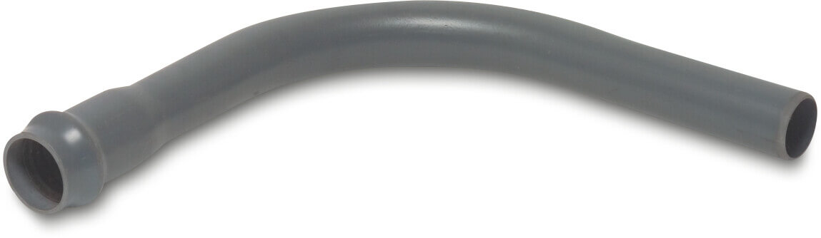 Long bend 90° PVC-U 125 mm ring seal x spigot 10bar grey