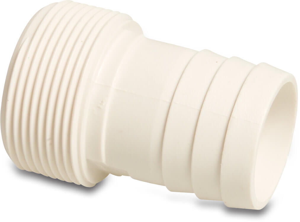 Schlauchtülle ABS 1 1/2" x 38 mm Außengewinde x Schlauchtülle Weiß