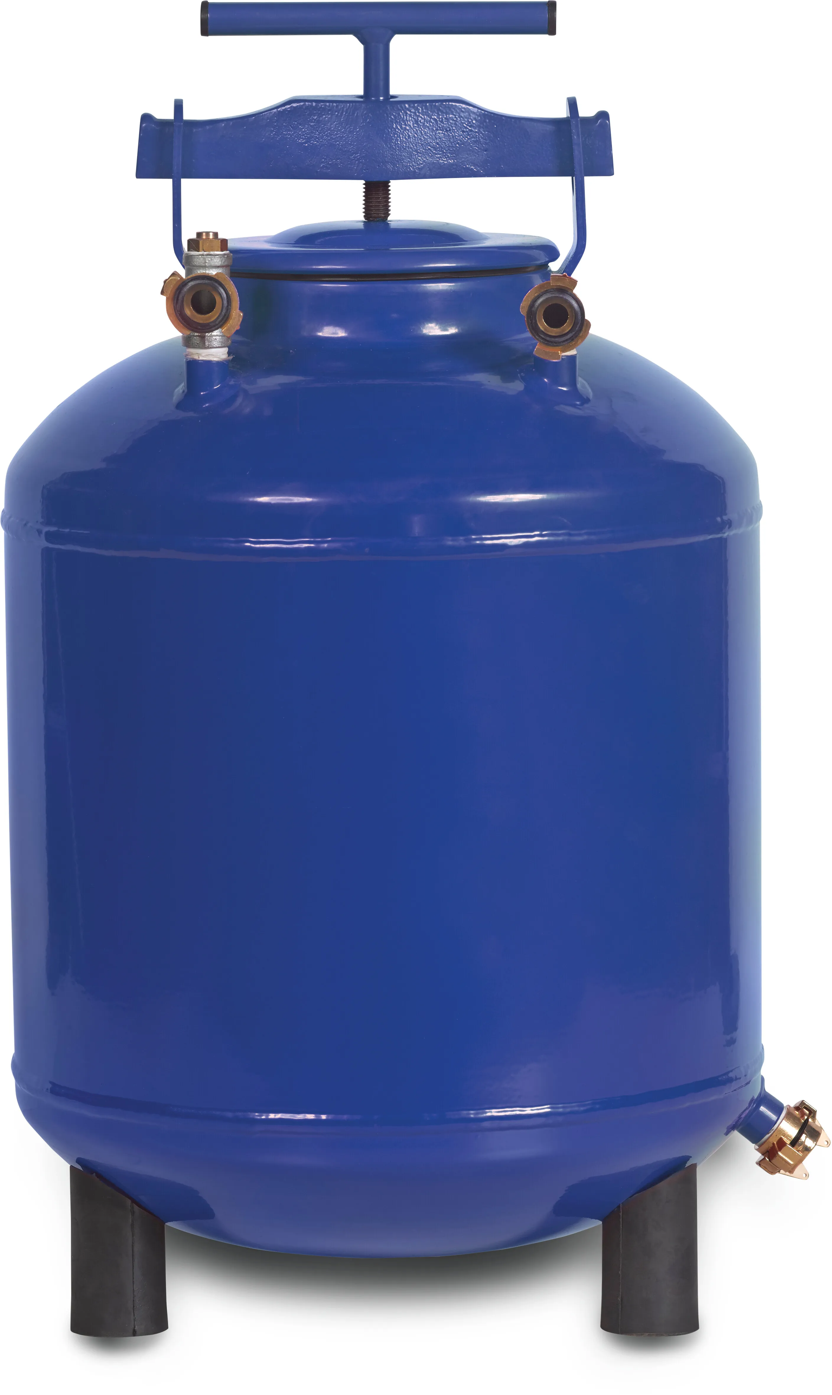 Yamit Düngertank Stahl pulverbeschichtet 20" x 13 mm Schlauchtülle 8bar Blau 120ltr Typ F550V Vertikal