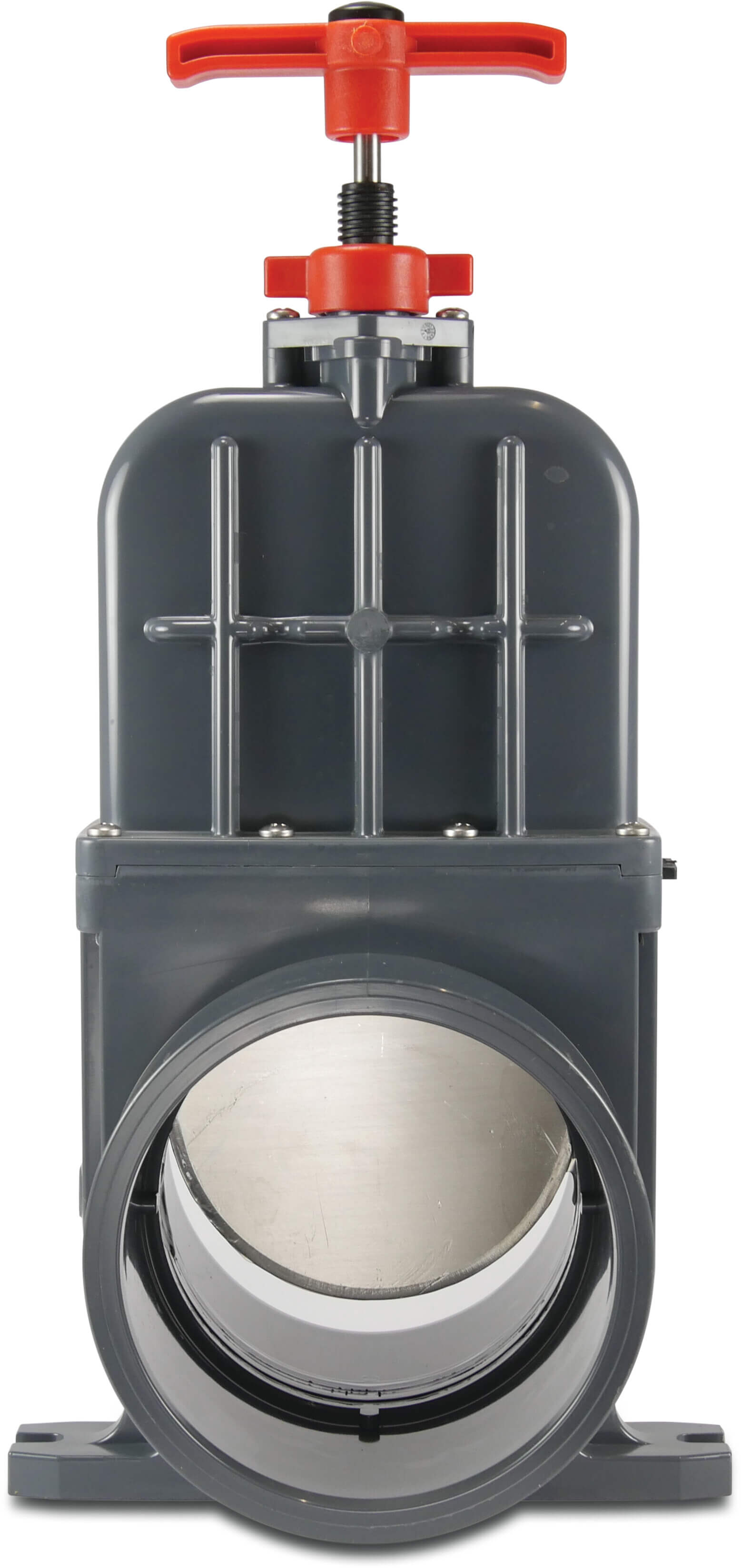 VDL Zugschieber PVC-U 160 mm Klebemuffe 0,5bar DN100 Grau