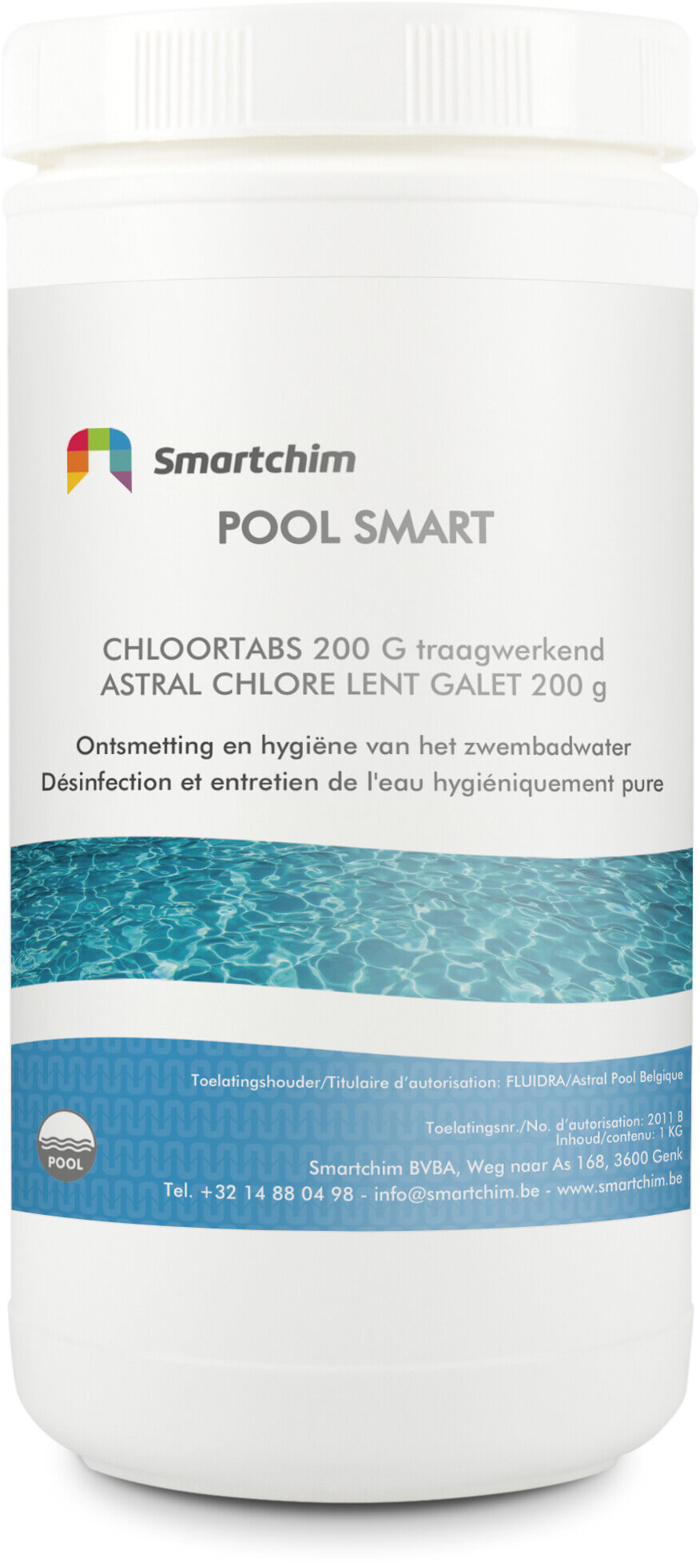 Traagchloor tabletten 1000g type tablet 200g Reg. Nr. 2011B