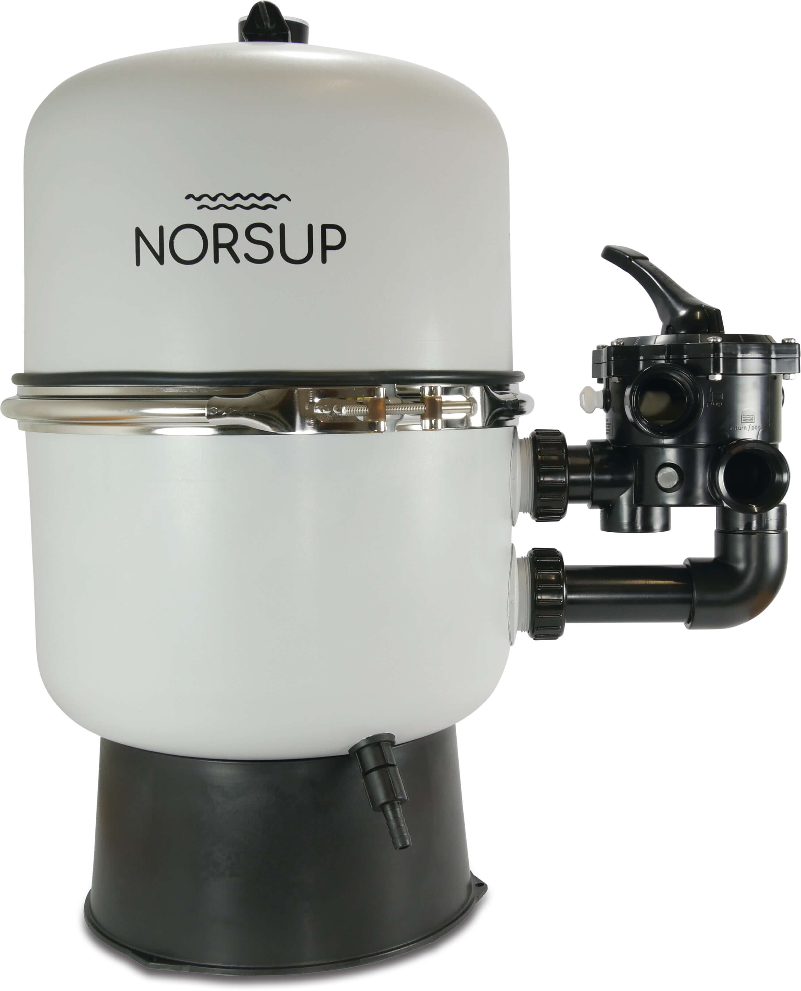 Norsup Sand filter fibreglass-reinforced PP 50 mm x 1 1/2" glue socket x female thread 1,8bar 230VAC grey type Duplex 500 SM 2-pcs