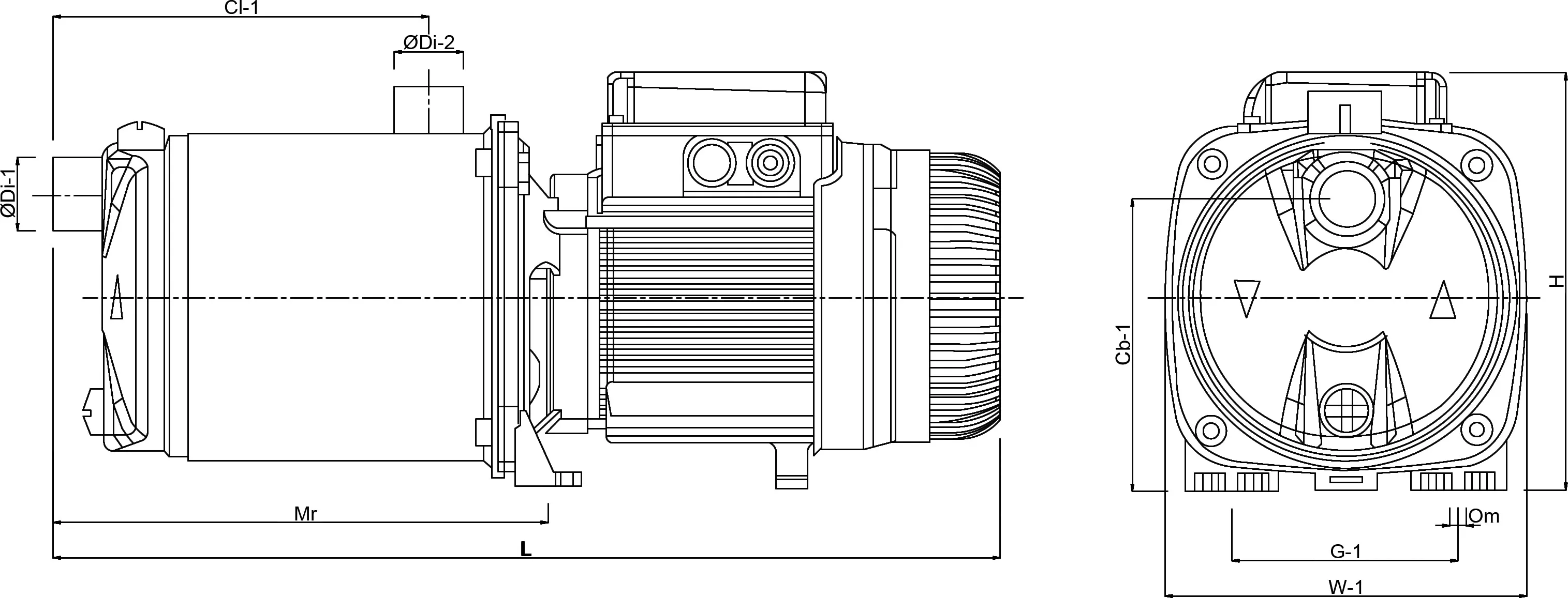DAB Multi-stage centrifugal pump stainless steel 304 1" female thread x male thread 230VAC green self priming with press control type EUROINOX 40/30 Control D-GSET adjustable + pressure gauge