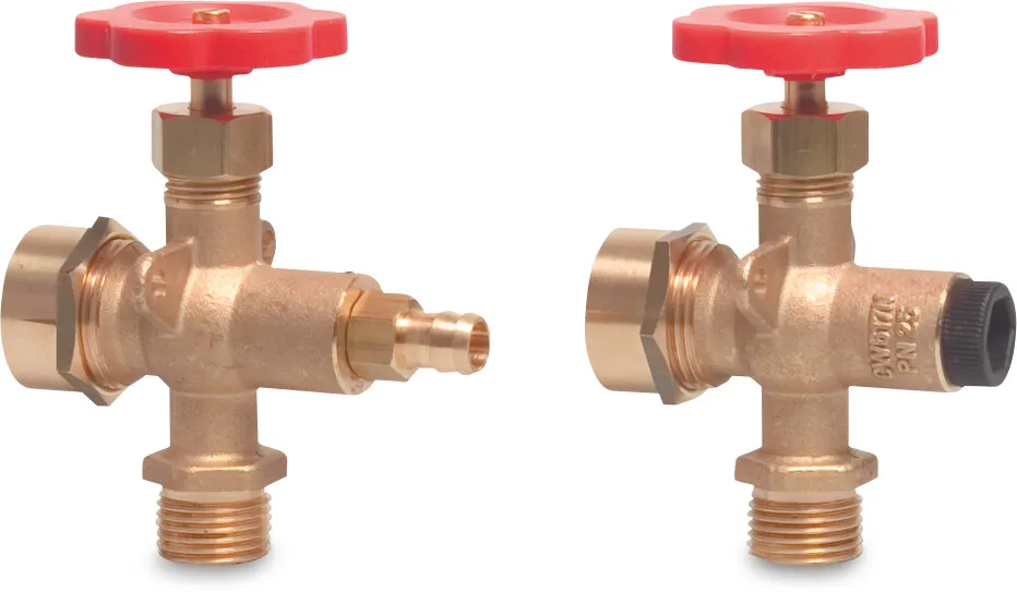 Sight glass connector valve brass 1/2" x 12 mm male thread x gauge connection DN15