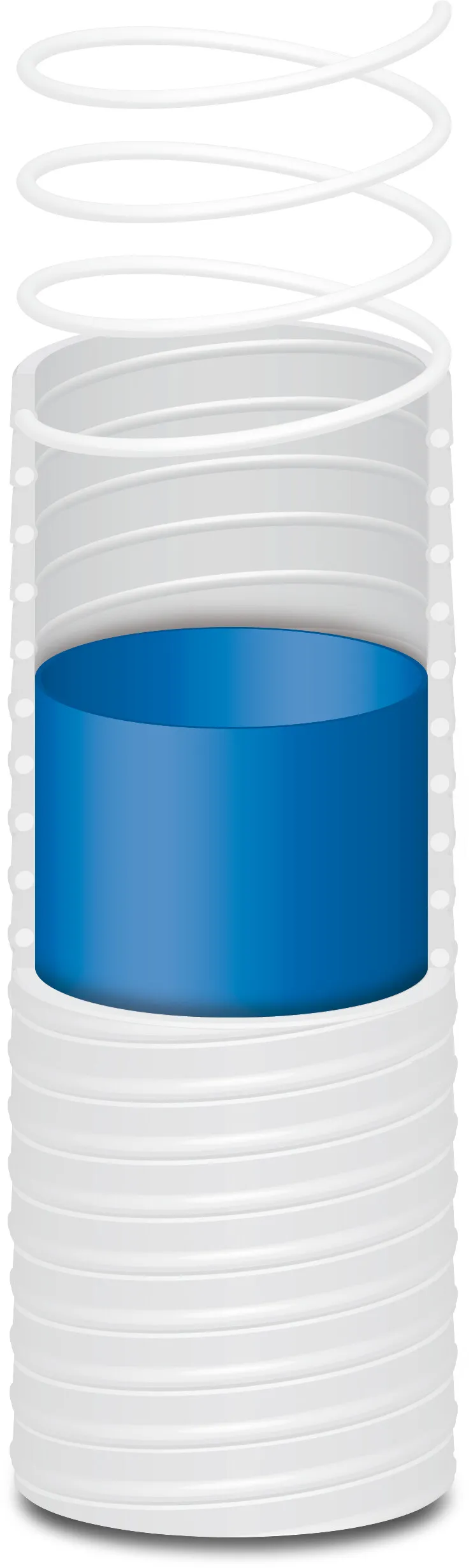 Klebeschlauch PVC 50 mm x 43 mm 4bar Weiß 50m Typ Flexiclor