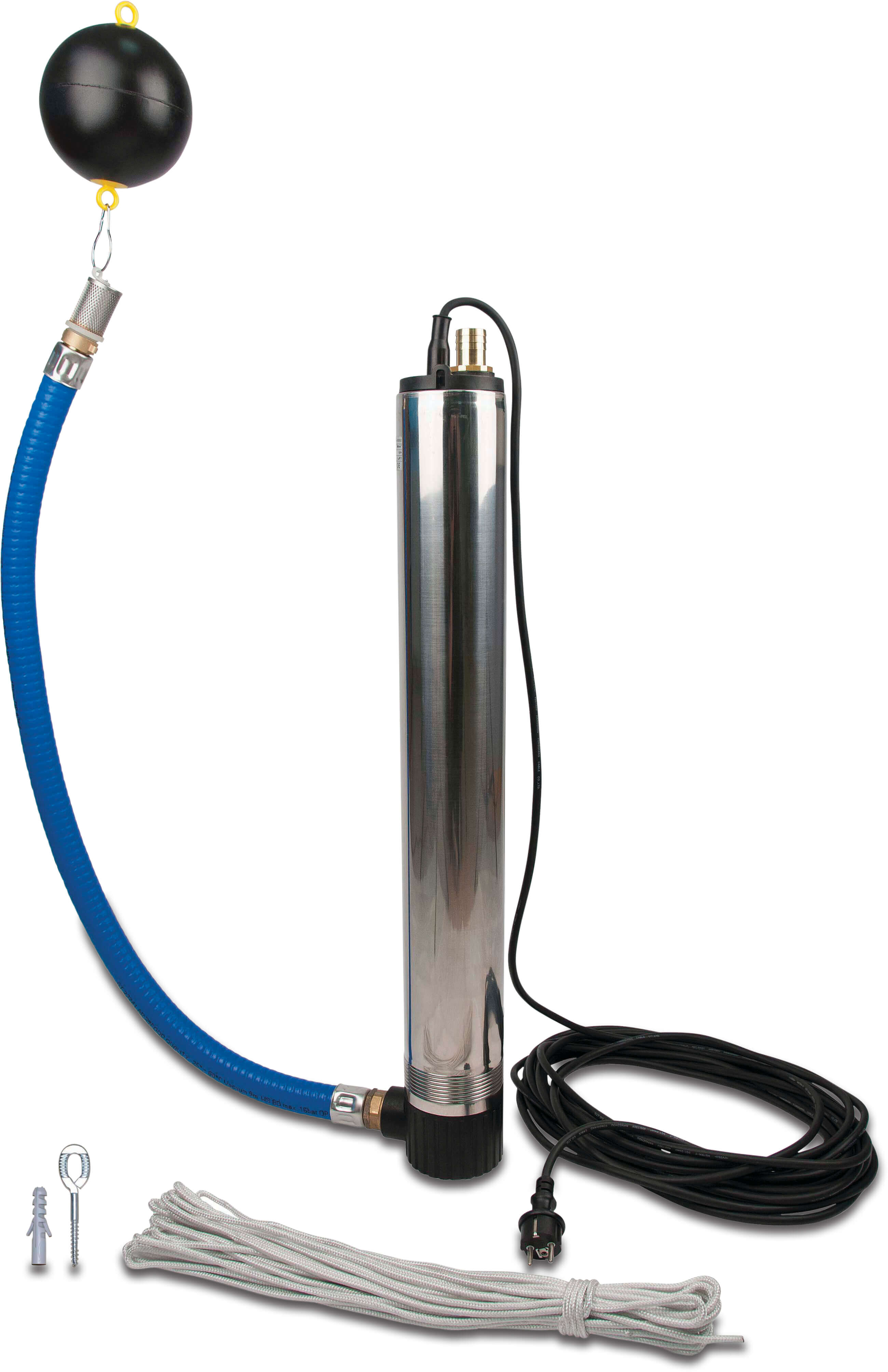 Profec Submersible pump stainless steel 1" x 1 1/4" 8bar 5,8A 230VAC stainless steel with float switch