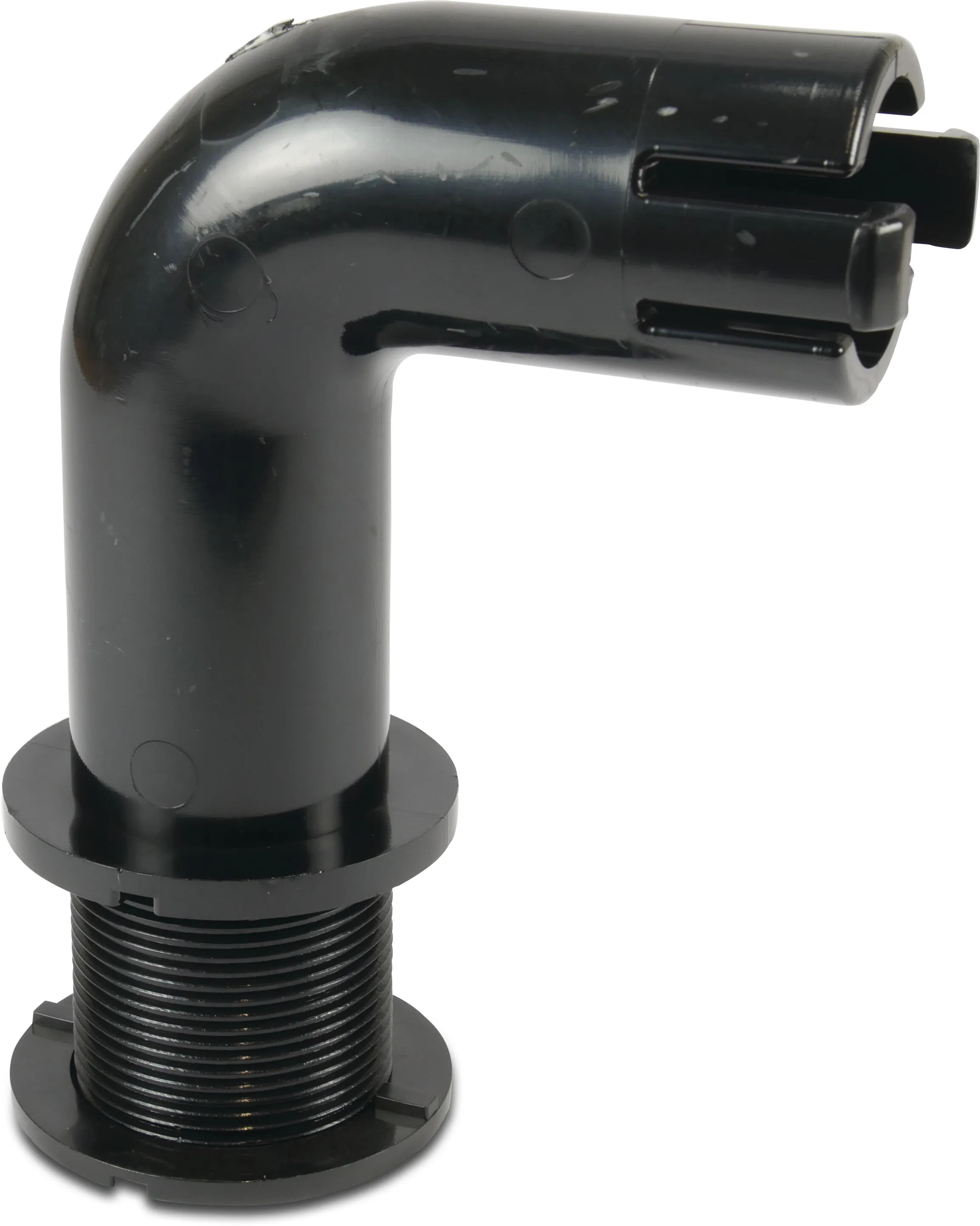 Elbow curve inside DN50 with hooks - 1 1/2"- type S450 - ABS black