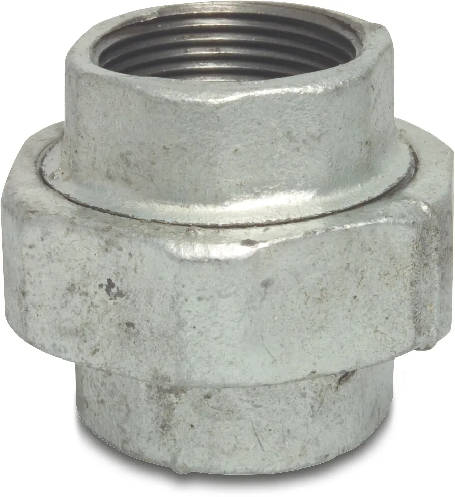 Profec Nr. 330 Union coupler cast iron galvanised 2" female thread 25bar DVGW type flat