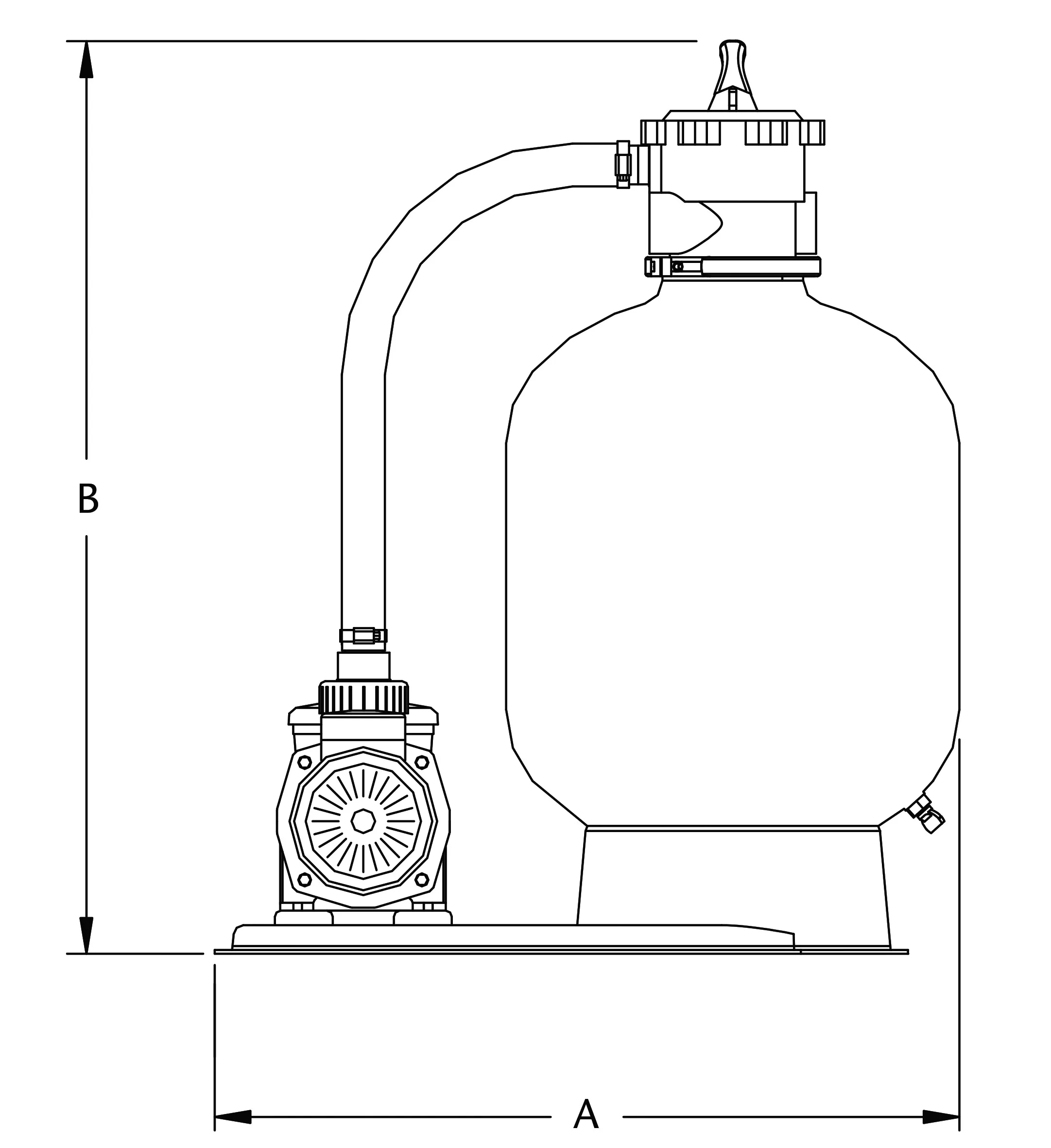 Pentair Pool filterset PE 50 mm limsockel 2bar 4,2A 230VAC svart type FS-19A6-FF15R