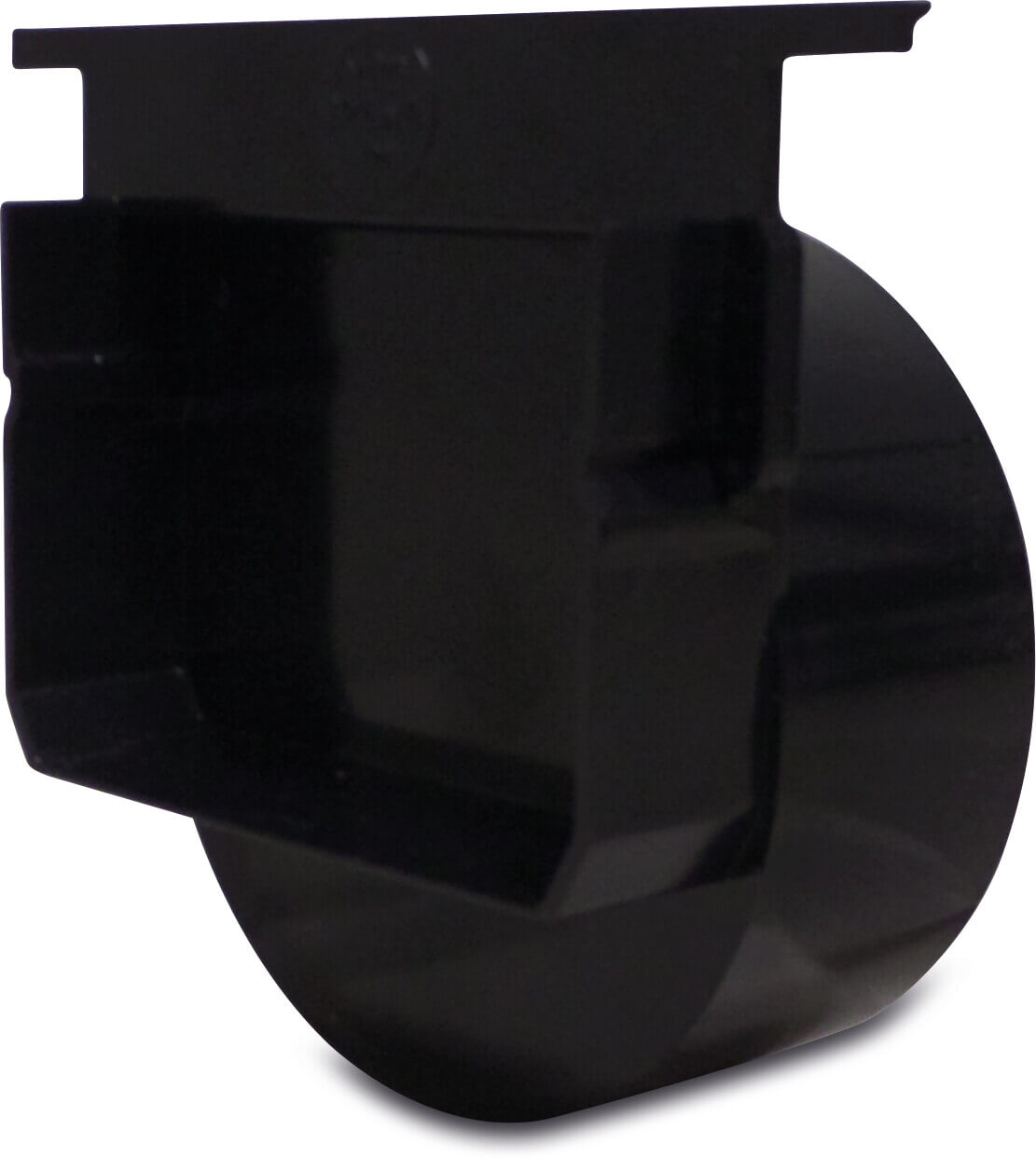 Endstück / Erweiterung PVC-U 110 mm Klebestutzen Schwarz Typ mit Stahlgitter