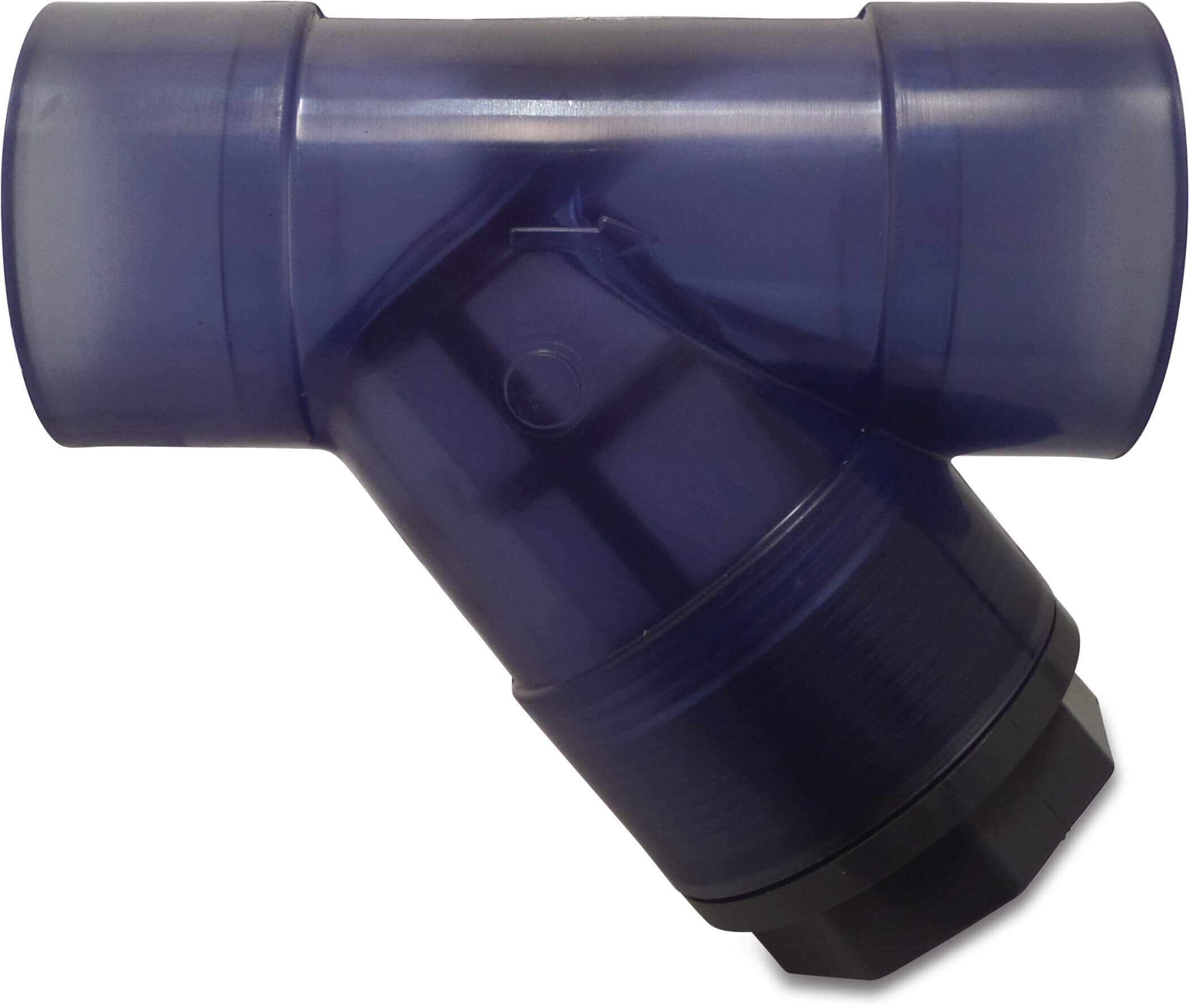 Check valve PVC-U 90 mm glue socket 4bar 500micron PVC gauze transparent