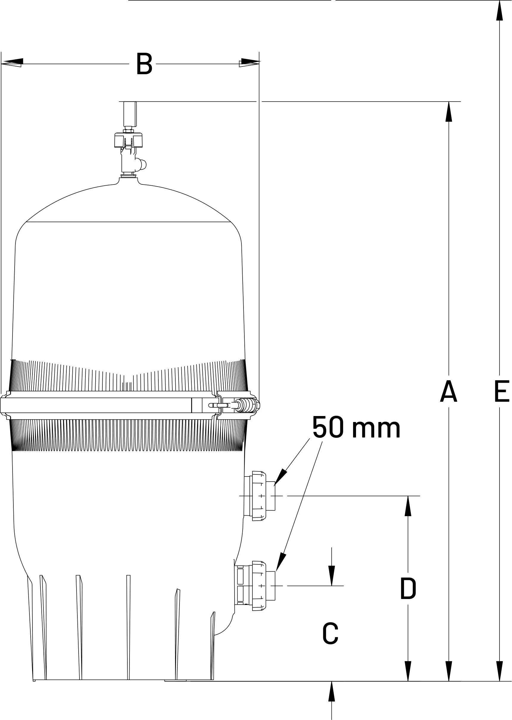 Pentair Wasserfilter PP glasfaserverstärkt 2" Imperial Klebemuffe 3,5bar Grau Typ Clean & Clear Plus CCP520