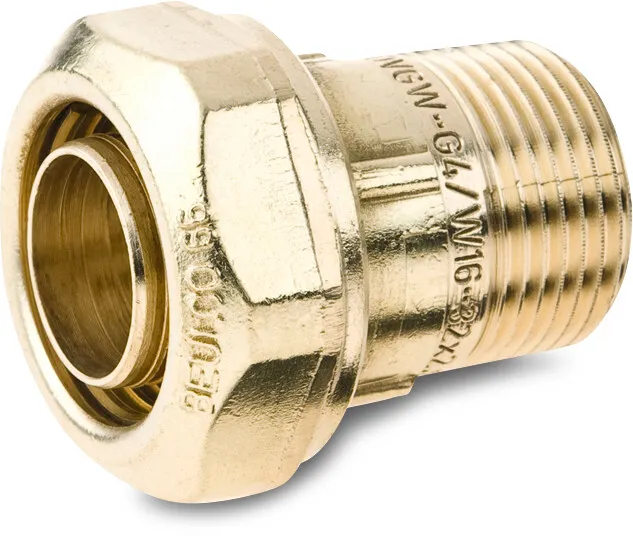 Beulco Adaptor socket brass 32 mm x 1" compression x male thread SDR9 16bar DVGW type 6601
