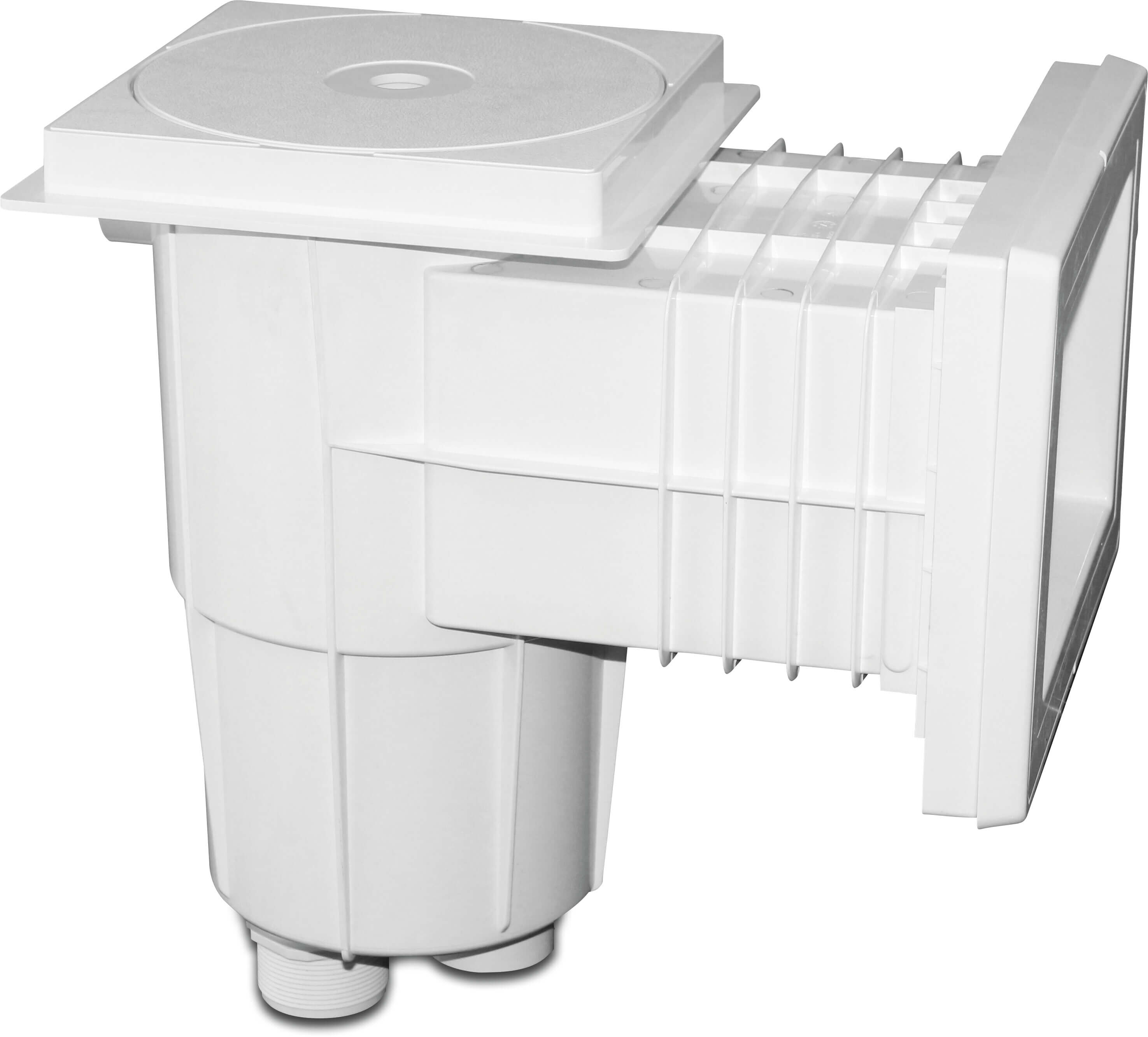 Flotide Skimmer ABS 50 mm x 2" collage femelle x filetage mâle blanc rectangulaire type Standard