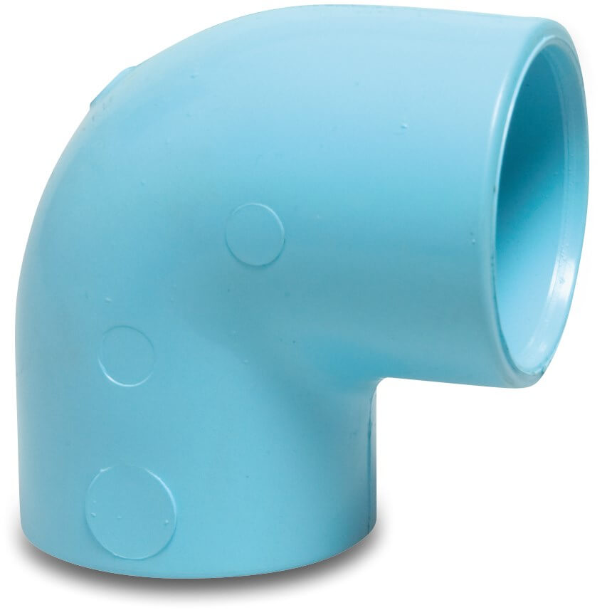 Elbow 90° PVR 16 mm glue socket 12,5bar blue