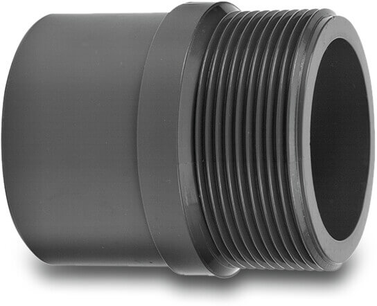 VDL Threaded end PVC-U 10bar glue socket x male thread grey